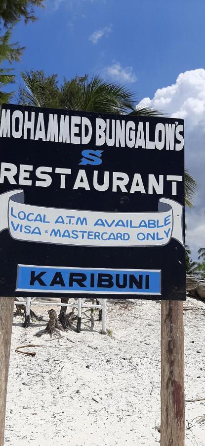 Mohammed Bungalows And Restaurant Matemwe  Kültér fotó
